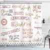 Ambesonne Adventure Shower Curtain, Various Words on Happiness and Self Value Uplifting Phrases Being Who You are, Cloth Fabric Bathroom Decor Set with Hooks, 69" W x 84" L, Fawn Maroon view 1
