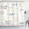 Ambesonne Adventure Shower Curtain, Various Words on Happiness and Self Value Uplifting Phrases Being Who You are, Cloth Fabric Bathroom Decor Set with Hooks, 69" W x 84" L, Pale Camel view 1