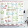Ambesonne Adventure Shower Curtain, Various Words on Happiness and Self Value Uplifting Phrases Being Who You are, Cloth Fabric Bathroom Decor Set with Hooks, 69" W x 84" L, Lime Green view 1