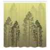 Ambesonne Country Shower Curtain, Pine Trees in The Forest on Foggy Seem Ombre Backdrop Wildlife Adventure Artwork, Cloth Fabric Bathroom Decor Set with Hooks, 69" W x 75" L, Pale Green view 2