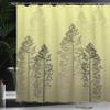 Ambesonne Country Shower Curtain, Pine Trees in The Forest on Foggy Seem Ombre Backdrop Wildlife Adventure Artwork, Cloth Fabric Bathroom Decor Set with Hooks, 69" W x 75" L, Pale Green view 3