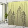 Ambesonne Country Shower Curtain, Pine Trees in The Forest on Foggy Seem Ombre Backdrop Wildlife Adventure Artwork, Cloth Fabric Bathroom Decor Set with Hooks, 69" W x 75" L, Pale Green view 4