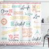 Ambesonne Adventure Shower Curtain, Various Words on Happiness and Self Value Uplifting Phrases Being Who You are, Cloth Fabric Bathroom Decor Set with Hooks, 69" W x 84" L, Turquoise Ruby view 1