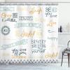 Ambesonne Adventure Shower Curtain, Various Words on Happiness and Self Value Uplifting Phrases Being Who You are, Cloth Fabric Bathroom Decor Set with Hooks, 69" W x 70" L, Grey Teal view 1
