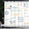 Ambesonne Adventure Shower Curtain, Various Words on Happiness and Self Value Uplifting Phrases Being Who You are, Cloth Fabric Bathroom Decor Set with Hooks, 69" W x 70" L, Grey Teal view 3