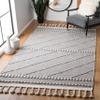 SAFAVIEH Casablanca Collection Accent Rug - 3' x 5', Grey & Ivory, Handmade Moroccan Boho Wool Braided Tassel Fringe, Ideal for High Traffic Areas in Entryway, Living Room, Bedroom (CSB575F) view 1