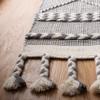 SAFAVIEH Casablanca Collection Accent Rug - 3' x 5', Grey & Ivory, Handmade Moroccan Boho Wool Braided Tassel Fringe, Ideal for High Traffic Areas in Entryway, Living Room, Bedroom (CSB575F) view 4
