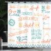 Ambesonne Adventure Shower Curtain, Various Words on Happiness and Self Value Uplifting Phrases Being Who You are, Cloth Fabric Bathroom Decor Set with Hooks, 69" W x 70" L, Cinnamon view 3