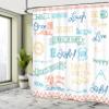 Ambesonne Adventure Shower Curtain, Various Words on Happiness and Self Value Uplifting Phrases Being Who You are, Cloth Fabric Bathroom Decor Set with Hooks, 69" W x 70" L, Dark Lavender view 4