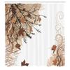 Ambesonne Nature Shower Curtain, Autumn Maple Leaves Branches in Fall Earthen Tones Faded Woodland Art Print, Cloth Fabric Bathroom Decor Set with Hooks, 69" W x 75" L, Pale Brown view 2