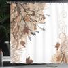 Ambesonne Nature Shower Curtain, Autumn Maple Leaves Branches in Fall Earthen Tones Faded Woodland Art Print, Cloth Fabric Bathroom Decor Set with Hooks, 69" W x 75" L, Pale Brown view 3