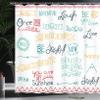 Ambesonne Adventure Shower Curtain, Various Words on Happiness and Self Value Uplifting Phrases Being Who You are, Cloth Fabric Bathroom Decor Set with Hooks, 69" W x 70" L, Marigold Teal view 3