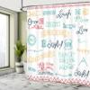 Ambesonne Adventure Shower Curtain, Various Words on Happiness and Self Value Uplifting Phrases Being Who You are, Cloth Fabric Bathroom Decor Set with Hooks, 69" W x 70" L, Marigold Teal view 4