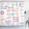 Ambesonne Adventure Shower Curtain, Various Words on Happiness and Self Value Uplifting Phrases Being Who You are, Cloth Fabric Bathroom Decor Set with Hooks, 69" W x 84" L, Dark Purple view 1