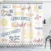 Ambesonne Adventure Shower Curtain, Various Words on Happiness and Self Value Uplifting Phrases Being Who You are, Cloth Fabric Bathroom Decor Set with Hooks, 69" W x 84" L, Pastel Yellow view 1