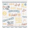 Ambesonne Adventure Shower Curtain, Various Words on Happiness and Self Value Uplifting Phrases Being Who You are, Cloth Fabric Bathroom Decor Set with Hooks, 69" W x 84" L, Pastel Yellow view 2