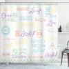 Ambesonne Adventure Shower Curtain, Various Words on Happiness and Self Value Uplifting Phrases Being Who You are, Cloth Fabric Bathroom Decor Set with Hooks, 69" W x 84" L, Lavender Green view 1