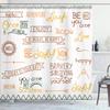 Ambesonne Adventure Shower Curtain, Various Words on Happiness and Self Value Uplifting Phrases Being Who You are, Cloth Fabric Bathroom Decor Set with Hooks, 69" W x 84" L, Pale Caramel view 1