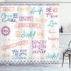 Ambesonne Adventure Shower Curtain, Various Words on Happiness and Self Value Uplifting Phrases Being Who You are, Cloth Fabric Bathroom Decor Set with Hooks, 69" W x 70" L, Dark Purple view 1