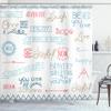 Ambesonne Adventure Shower Curtain, Various Words on Happiness and Self Value Uplifting Phrases Being Who You are, Cloth Fabric Bathroom Decor Set with Hooks, 69" W x 75" L, Pale Blue view 1