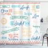 Ambesonne Adventure Shower Curtain, Various Words on Happiness and Self Value Uplifting Phrases Being Who You are, Cloth Fabric Bathroom Decor Set with Hooks, 69" W x 84" L, Dark Lavender view 1