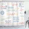 Ambesonne Adventure Shower Curtain, Various Words on Happiness and Self Value Uplifting Phrases Being Who You are, Cloth Fabric Bathroom Decor Set with Hooks, 69" W x 84" L, Petrol Blue view 1