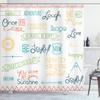 Ambesonne Adventure Shower Curtain, Various Words on Happiness and Self Value Uplifting Phrases Being Who You are, Cloth Fabric Bathroom Decor Set with Hooks, 69" W x 70" L, Pale Orange view 1