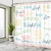 Ambesonne Adventure Shower Curtain, Various Words on Happiness and Self Value Uplifting Phrases Being Who You are, Cloth Fabric Bathroom Decor Set with Hooks, 69" W x 70" L, Pale Orange view 4