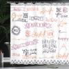 Ambesonne Adventure Shower Curtain, Various Words on Happiness and Self Value Uplifting Phrases Being Who You are, Cloth Fabric Bathroom Decor Set with Hooks, 69" W x 84" L, Pale Ruby view 3