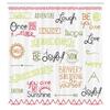 Ambesonne Adventure Shower Curtain, Various Words on Happiness and Self Value Uplifting Phrases Being Who You are, Cloth Fabric Bathroom Decor Set with Hooks, 69" W x 84" L, Pale Green view 2
