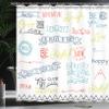 Ambesonne Adventure Shower Curtain, Various Words on Happiness and Self Value Uplifting Phrases Being Who You are, Cloth Fabric Bathroom Decor Set with Hooks, 69" W x 84" L, Sky Blue view 3