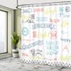 Ambesonne Adventure Shower Curtain, Various Words on Happiness and Self Value Uplifting Phrases Being Who You are, Cloth Fabric Bathroom Decor Set with Hooks, 69" W x 84" L, Sky Blue view 4