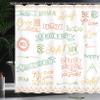 Ambesonne Adventure Shower Curtain, Various Words on Happiness and Self Value Uplifting Phrases Being Who You are, Cloth Fabric Bathroom Decor Set with Hooks, 69" W x 70" L, Sea Green view 3
