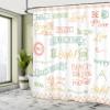Ambesonne Adventure Shower Curtain, Various Words on Happiness and Self Value Uplifting Phrases Being Who You are, Cloth Fabric Bathroom Decor Set with Hooks, 69" W x 70" L, Sea Green view 4