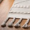SAFAVIEH Casablanca Collection Accent Rug - 3' x 5', Silver & Ivory, Handmade Moroccan Boho Wool Braided Tassel Fringe, Ideal for High Traffic Areas in Entryway, Living Room, Bedroom (CSB575G) view 3