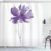 Ambesonne Watercolor Flower Shower Curtain, Single Poppy Flower on Plain Clear Background Nature Inspired Romantic, Cloth Fabric Bathroom Decor Set with Hooks, 69" W x 75" L, Blue Violet view 1