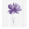 Ambesonne Watercolor Flower Shower Curtain, Single Poppy Flower on Plain Clear Background Nature Inspired Romantic, Cloth Fabric Bathroom Decor Set with Hooks, 69" W x 75" L, Blue Violet view 2