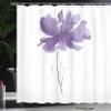Ambesonne Watercolor Flower Shower Curtain, Single Poppy Flower on Plain Clear Background Nature Inspired Romantic, Cloth Fabric Bathroom Decor Set with Hooks, 69" W x 75" L, Blue Violet view 3