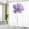 Ambesonne Watercolor Flower Shower Curtain, Single Poppy Flower on Plain Clear Background Nature Inspired Romantic, Cloth Fabric Bathroom Decor Set with Hooks, 69" W x 75" L, Blue Violet view 4