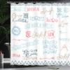 Ambesonne Adventure Shower Curtain, Various Words on Happiness and Self Value Uplifting Phrases Being Who You are, Cloth Fabric Bathroom Decor Set with Hooks, 69" W x 70" L, Pale Blue view 3