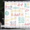 Ambesonne Adventure Shower Curtain, Various Words on Happiness and Self Value Uplifting Phrases Being Who You are, Cloth Fabric Bathroom Decor Set with Hooks, 69" W x 70" L, Jade Green view 3