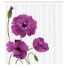 Ambesonne Floral Shower Curtain, Poppy Flowers Vivid Petals Buds Pastoral Purity Mother Earth Nature Design, Cloth Fabric Bathroom Decor Set with Hooks, 69" W x 70" L, Dark Magenta view 2