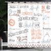 Ambesonne Adventure Shower Curtain, Various Words on Happiness and Self Value Uplifting Phrases Being Who You are, Cloth Fabric Bathroom Decor Set with Hooks, 69" W x 84" L, Orange view 3