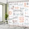 Ambesonne Adventure Shower Curtain, Various Words on Happiness and Self Value Uplifting Phrases Being Who You are, Cloth Fabric Bathroom Decor Set with Hooks, 69" W x 84" L, Orange view 4