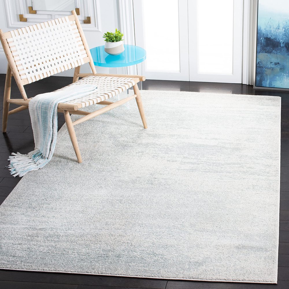 SAFAVIEH Evoke Collection 4' x 6' Ivory / Sage EVK272B Modern Abstract Non-Shedding Living Room Bedroom Accent Rug