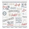 Ambesonne Adventure Shower Curtain, Various Words on Happiness and Self Value Uplifting Phrases Being Who You are, Cloth Fabric Bathroom Decor Set with Hooks, 69" W x 84" L, Night Blue view 2
