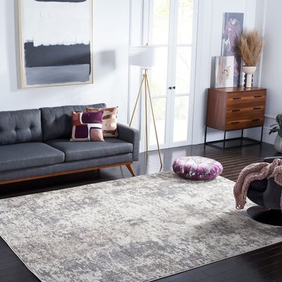 SAFAVIEH Area Rug 8x10 - Madison Collection - Large - Grey & Ivory, Modern Abstract Design, Non-Shedding & Easy Cleaning, Ideal for Living Room, Bedroom, Office, Dining Space (MAD453G)