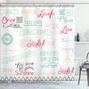 Ambesonne Adventure Shower Curtain, Various Words on Happiness and Self Value Uplifting Phrases Being Who You are, Cloth Fabric Bathroom Decor Set with Hooks, 69" W x 84" L, Dark Pink view 1
