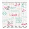 Ambesonne Adventure Shower Curtain, Various Words on Happiness and Self Value Uplifting Phrases Being Who You are, Cloth Fabric Bathroom Decor Set with Hooks, 69" W x 84" L, Dark Pink view 2