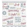 Ambesonne Adventure Shower Curtain, Various Words on Happiness and Self Value Uplifting Phrases Being Who You are, Cloth Fabric Bathroom Decor Set with Hooks, 69" W x 84" L, Chestnut Brown view 2